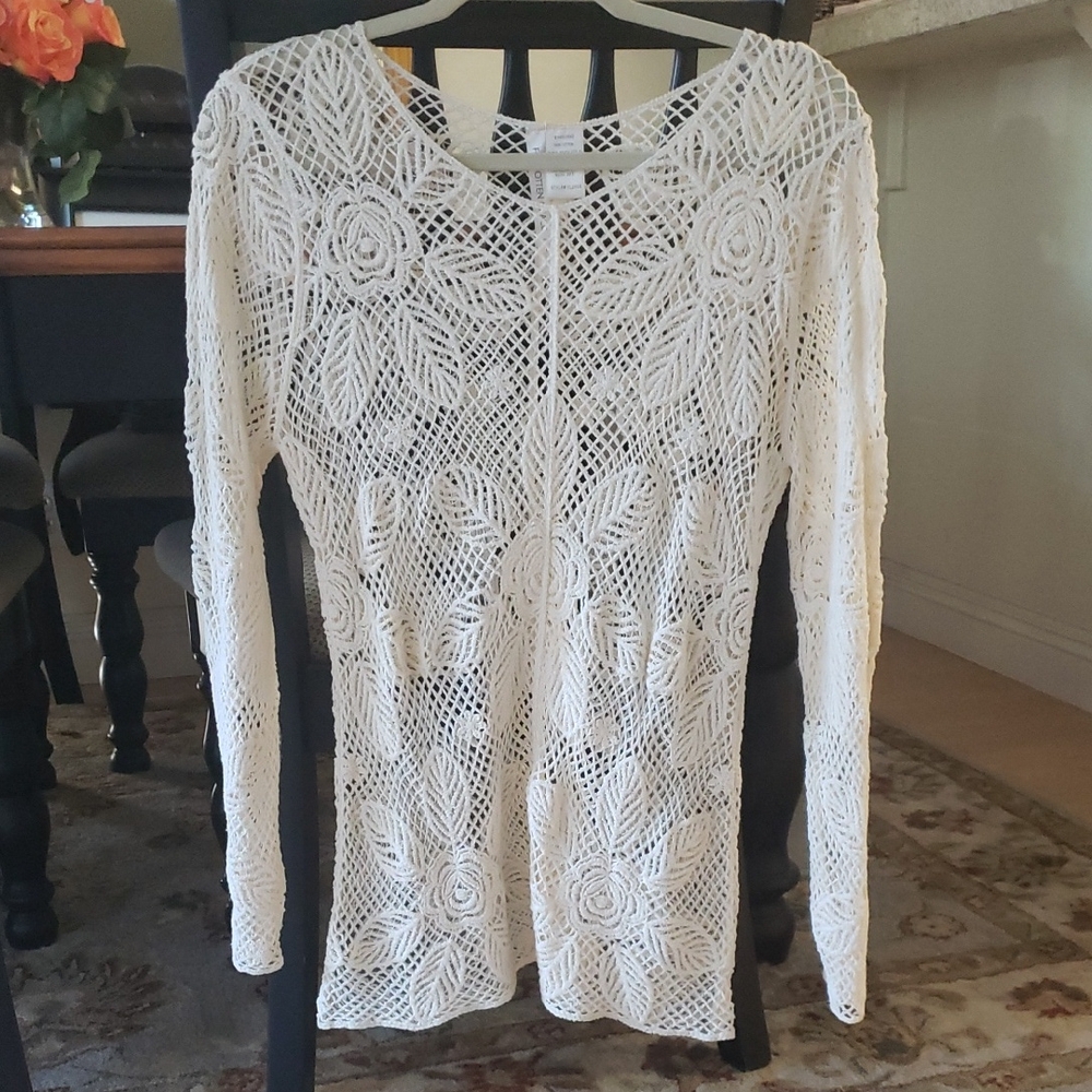 Elegant Cream Lace Women Top